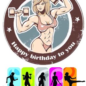 Female Bodybuilder Cake Topper